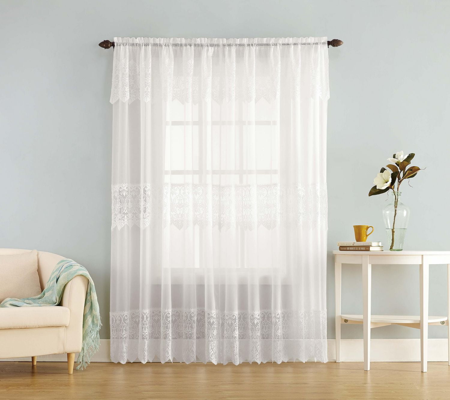 918 Joy Rod Pocket Curtain avec Valance attaché