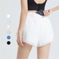 thumbnail image 3 of Women's Running Shorts Workout Athletic Elastic High Waisted Summer Gym Shorts with Mesh Liner, 3 of 3