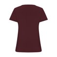 thumbnail image 4 of Dealovy Hauts de Sortie pour Femmes Manches Courtes Col Rond T-Shirts Ajustés Doux Couleur Unie Confortables T-Shirts Basiques, 4 of 5