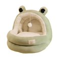 thumbnail image 1 of GROWTH TANK Lit pour Chat Grotte Semi-Fermée Nid pour Chat Cachette Confortable Coussin Intérieur Amovible pour Minou Vert P, 1 of 9
