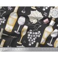 thumbnail image 3 of Soimoi polyester Crepe Fabric Grapes,Wine Glass & Bottle Decor Fabric Printed Yard 42 Inch Wide, 3 of 3