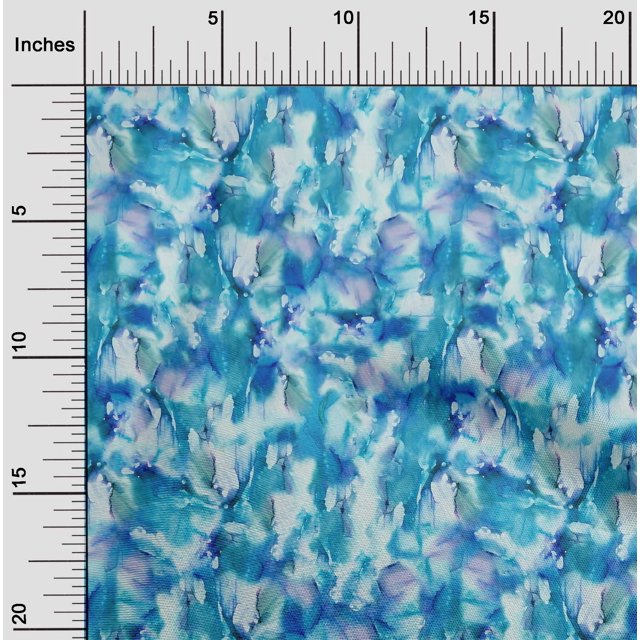oneOone Tissu Polyester Lycra Texture Aquarelle Tissu Imprimé au Mètre 56 Pouces de Large