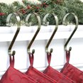 thumbnail image 2 of Haute Decor Stocking Scrolls Holiday Stocking Hanger, Antique Brass, 4 Pack, 2 of 3
