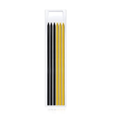 Graflsoa Woodworking Pencil Lead Refills - Mixed Black & Gold Graphite Leads for Mechanical Pencils, 5 Leads per Box, Replacement Only (No Pencils Included)