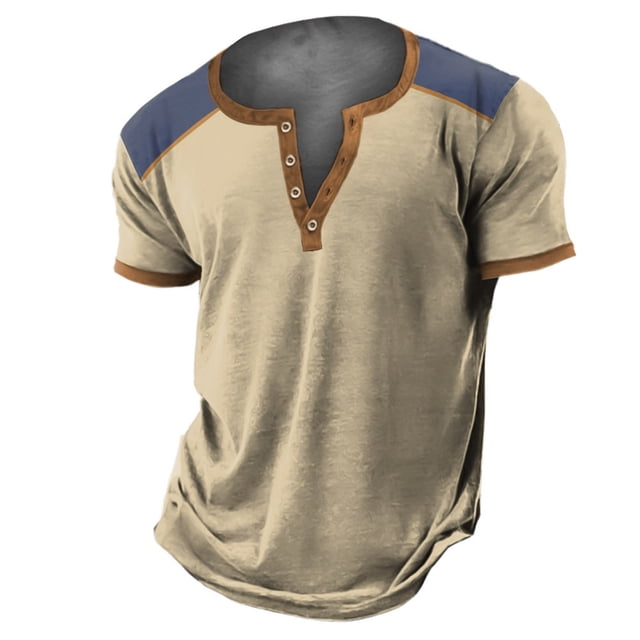Impression 3D Tendance de Rue T-Shirts pour Hommes Design Graphique 4 Boutons Patte Ouverte Ensemble pour Hommes T-Shirt à Manches Courtes les T-Shirts pour Hommes Impression Numérique