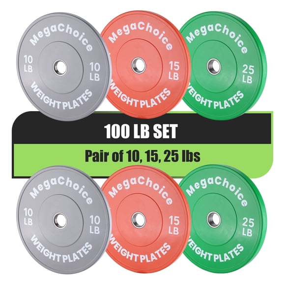 Colored Bumper Weight Plates, Olympic Weight Plate Set, 10/15/25lb Barbell Weight Plates Set for Home Gym, Rubber Strength Training Weights Plates for Weight Lifting