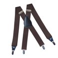 thumbnail image 3 of Men's Suspenders Elastic Straps Solid Heavy Duty 4 Clips Adjustable Brown, 3 of 7