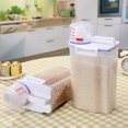 thumbnail image 4 of Amdohai 2L Rice Storage Container with Measuring Cup Transparent Food Storage Containers for Grain Cereal Soybean Snack Pet Food in Kitchen Pantry Fridge, 4 of 7
