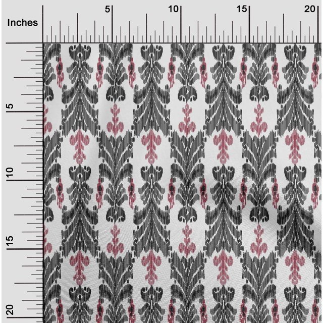oneOone Tissu Polyester Lycra Imprimé Tourbillon & Paisley Ikat Largeur 56 Pouces