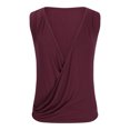 thumbnail image 3 of Timegard Camisoles pour Femmes Col en V Froncé devant Croisé Confortable Chic Décontracté Sans Manches Chemises Haut Blouse, 3 of 5