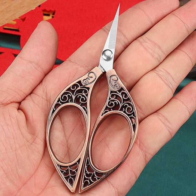 Cqxid Cutter Under $5 Retro Small Scissors Tailor Cutting Thread Head Tea Pointed Stainless Steel Office Dragon And Handmade Special Gold Scissors