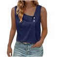 thumbnail image 1 of Timegard Summer Tops for Women Sleeveless Button Regular Neck Casual Shirts Solid Color Fashion Blouses, 1 of 4