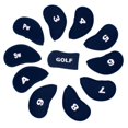 thumbnail image 2 of S SERENABLE 10pcs Neoprene Golf Iron Head Covers+1 Pcs Golf Putter Headcovers Blue, 2 of 9