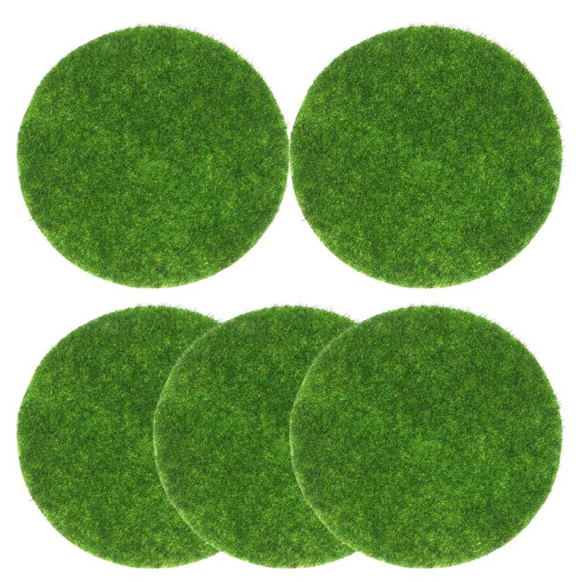 5pcs Artificial Moss for Crafts Realistic Moss Round Miniature Artificial Grass Mat Micro Landscape for Garden Landscape