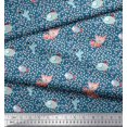 thumbnail image 2 of Soimoi Silk Fabric Dot,Fish & Cat Kids Print Fabric by The Yard 42 Inch Wide, 2 of 3