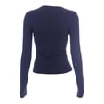 thumbnail image 5 of T-Shirts pour Femmes à Manches Longues T-Shirt à Manches Longues pour Femmes Chandail de Course Col Montant Chandails pour Femmes Col Rond Crop Top Hauts pour Femmes Spandex T-Shirt pour Dames Hauts T-Shirt Basique Uni Coton pour Femmes Long, 5 of 5