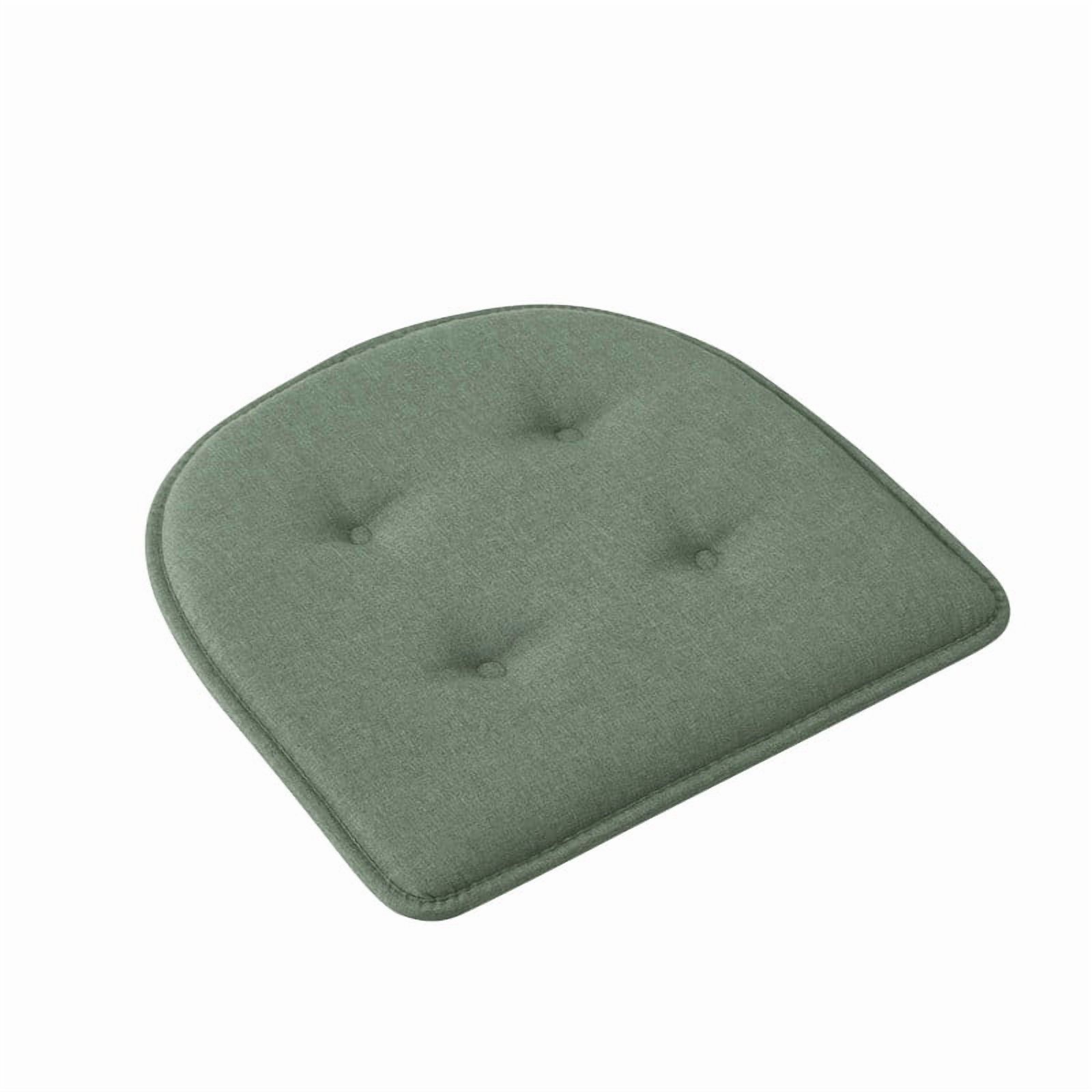 Coussins de chaise en mousse à mémoire de forme en forme de U, capitonnés et antidérapants, pour chaises de bureau et de cuisine, ensemble de 6, vert