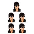 thumbnail image 1 of Shengyu Realistic Appearance Mens Wig For Punk Rock Disco Party Suitable For Various Occasions Wig Cover Black 5Set, 1 of 6
