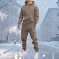thumbnail image 3 of Mens Long Sleeve, Tracksuit with Hooded Pullover and Elastic Waist, 3 of 5