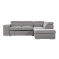 thumbnail image 4 of Sutton 105 in. Grey Upholstered Right-Facing Storage Sleeper Sectional Sofa Bed with Nested Stools, 4 of 8