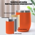 thumbnail image 4 of Meitianfacai 12oz Mug Double Layer Vacuum Small Beer Mug Mini U-Shape Stainless Steel Cups, Orange, 4 of 6