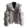thumbnail image 1 of LOVZFMLL Jackets for Women's Lamb Hair Short Coat New Zipper Motorcycle Style Jacket, 1 of 3