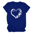 thumbnail image 2 of Pisexur T-shirt de la Saint-Valentin pour Femmes Mode Col Rond Imprimé Manches Courtes T-shirt Décontracté Ample, 2 of 3