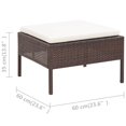 thumbnail image 4 of 3 Piece Garden Lounge Set with Cushions Poly Rattan Brown, 4 of 5