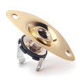 thumbnail image 2 of Oval 1/4" 6.35mm Electric Guitar Ukulele Electric Guitar Accessory Output Input Jack Plug Socket gold, 2 of 9