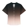 thumbnail image 4 of RXIRUCGD Fashion Women's Short Sleeved Solid Color Spring/summer Button Up Shirt Top, Rose Gold, Size: M, 4 of 5