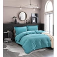 thumbnail image 2 of 3-Piece Duvet Cover Set, 1800 Thread Count, Button Closure, Solid Color - Cooling, Breathable Material- Wrinkle, Fade, Stain Resistant, King/California King, Turquoise, 2 of 5