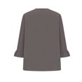 thumbnail image 5 of Timegard Hauts Grande Taille pour Femmes Col en V Froncé à Volants Manches 3/4 T-Shirts Confortables Décontractés Amples, 5 of 5