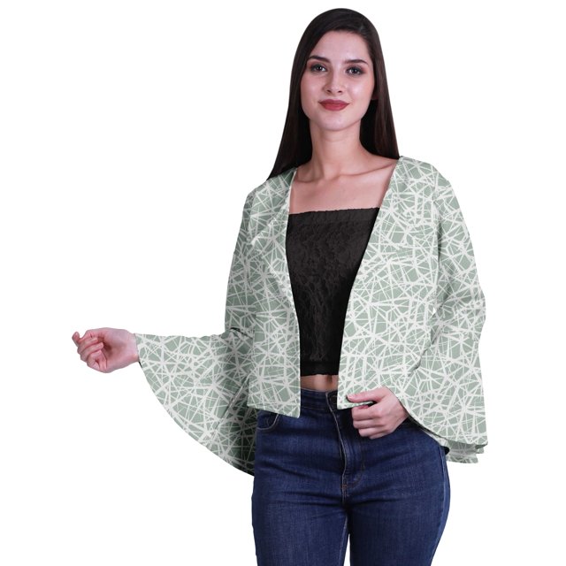 Moomaya Cardigan Court Imprimé pour Femmes à Manches Évasées, Boléro Court pour l'Été