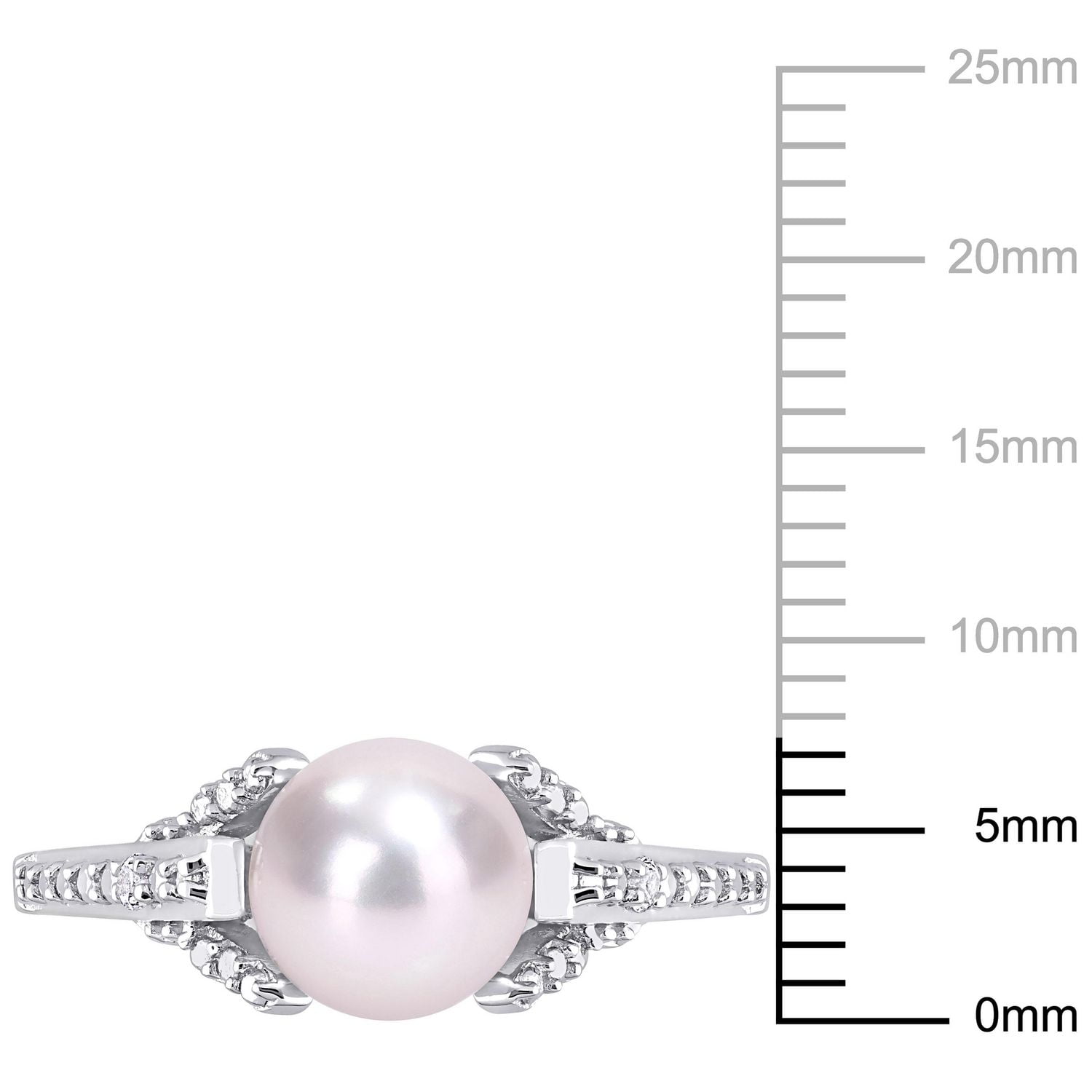 Bague Miabella en argent sterling avec perles de culture d'eau douce et accents de diamants