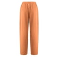thumbnail image 4 of LSLJS Womens High Waisted Pants Women Casual Solid Color Pockets Buttons Elastic Waist Comfortable Straight Pants, 4 of 5