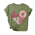 thumbnail image 2 of Styesk T-Shirts pour Femmes Saint-Valentin Graphique Décontracté Grande Taille Hauts Imprimé Cœur Hauts de Sortie Confortables Doux Col Rond T-Shirts Chandail Mode Léger Manches Courtes T-shirt, 2 of 3