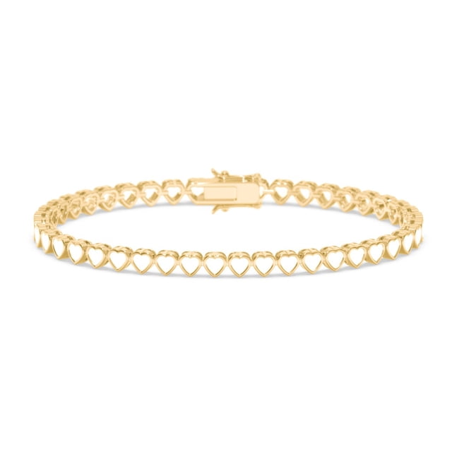 Bracelet Tennis en Zircon Cubique Cœur