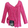 thumbnail image 1 of Pompotops Blouse à Manches Longues Col en V Imprimée pour Femmes Grande Taille Pull Tops Chemise Liquidation, 1 of 3
