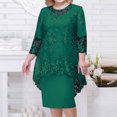 thumbnail image 2 of Womens Plus Size Evening Dress Lace Embroidery Two Piece Set Temperament Fit Dress, 2 of 5