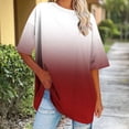 thumbnail image 4 of cfhntfmh Hauts Grande Taille pour Femmes Été Tunique Ample à Col Rond Blouse à Manches Courtes Basique Tendance T-Shirts Dégradés, 4 of 7