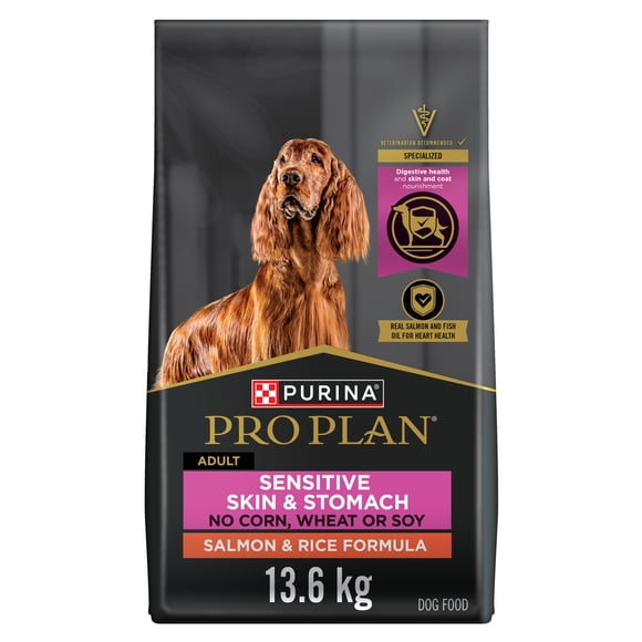 Purina Pro Plan Specialized Sensitive Skin & Stomach Salmon & Rice Formula, Dry Dog Food 13.6kg