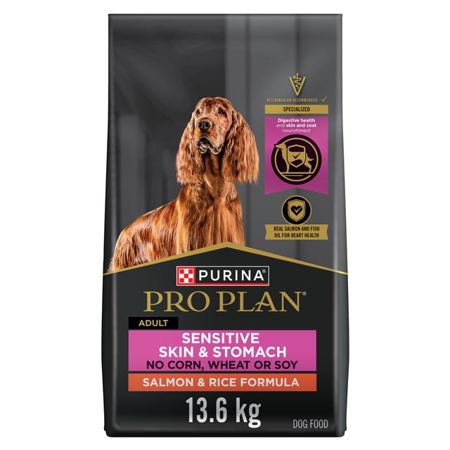 Purina Pro Plan Specialized Sensitive Skin & Stomach Salmon & Rice Formula, Dry Dog Food 13.6kg