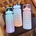 thumbnail image 2 of 2L Pink Gradient Matte Plastic Water Bottle with Soft Straw & One-Button Open - Portable for Travel, Gym, Camping, Hiking - Spill-Proof, Durable Handle, Modern Design - Ideal Gift for Active Lifestyle, 2 of 6