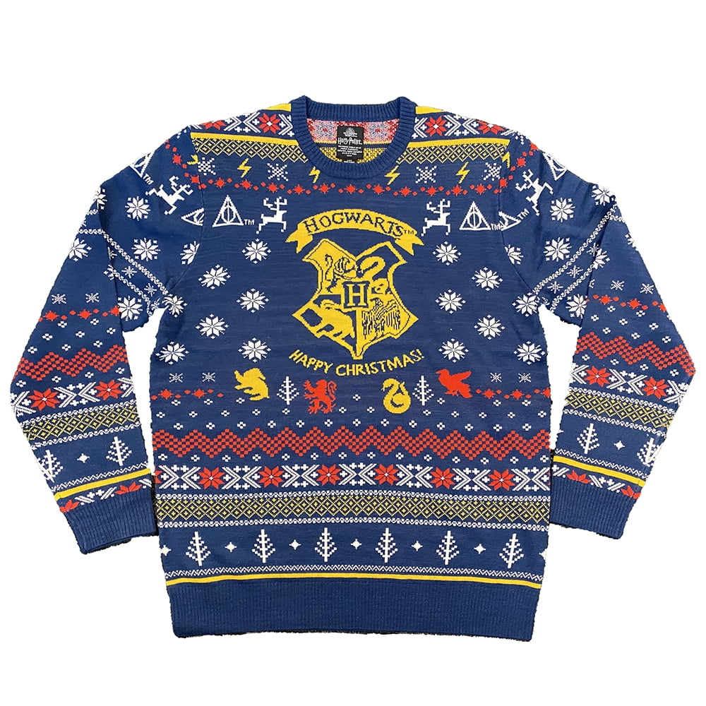 Harry Potter Hogwarts Crest Jacquard Ugly Christmas Sweater