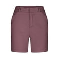 thumbnail image 3 of Shorts pour Femmes Liquidation Grande Taille Shorts en Sergé Extensible pour Femmes Taille Fine à Enfiler Coupe Régulière Shorts de Randonnée Été Décontractés avec Poches en Liquidation, 3 of 7