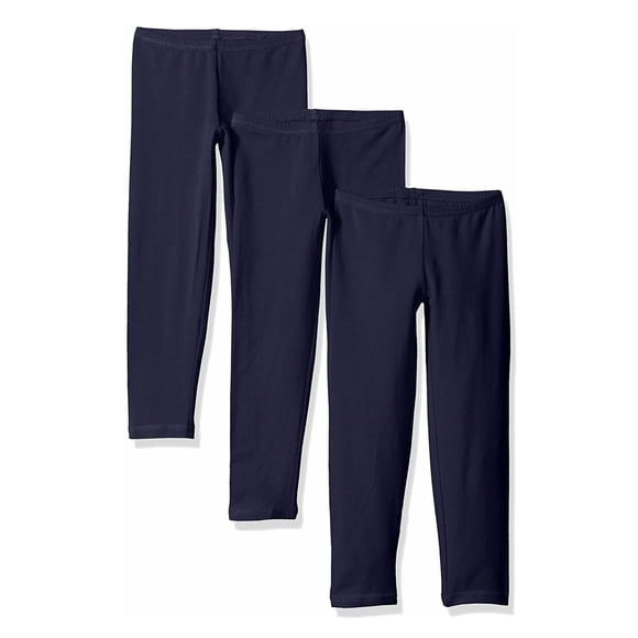 Hanes Girls Jersey Legging 3-Pack, S, Navy