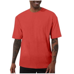 Cfhntfmh T Chemises Grandes et Grandes Manches Courtes Casual Col d'équipage T-Shirt Soft Loose Comfy Tee Classic Plain Shirts pour homme