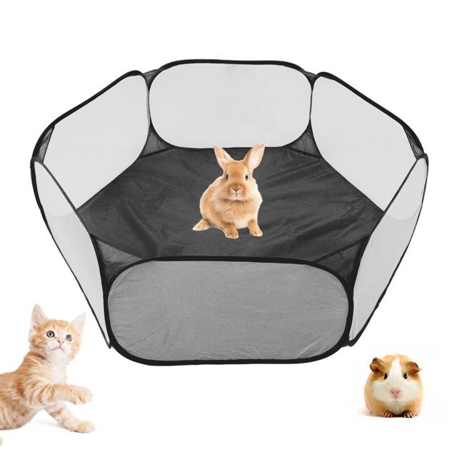 Small Animals Playpen, Foldable Hexagonal Wire Mesh Animals Playpen Play Yard Fence for Rabbit Hamster Rabbit Indoor Outdoor Small Pet Exercise Pen