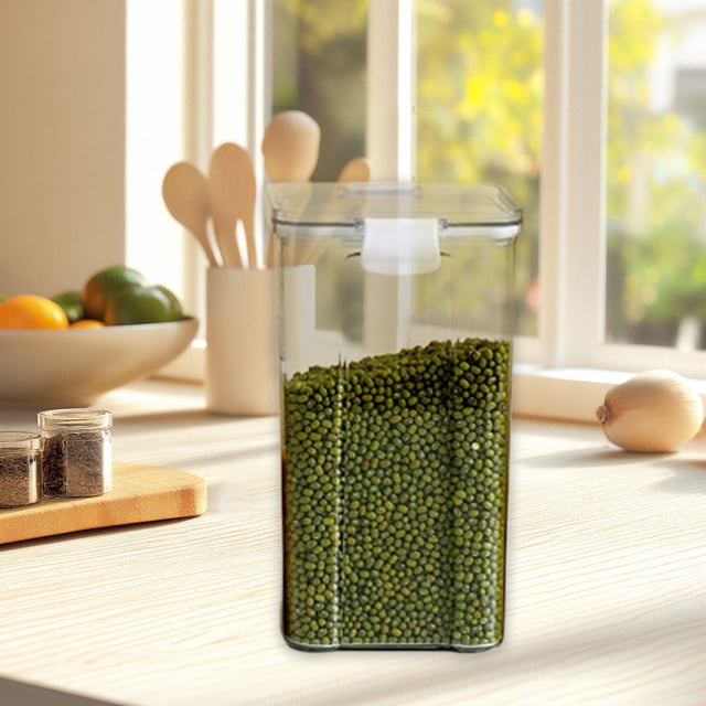 Clear Airtight Food Storage Container Set | Plastic Kitchen Canisters for Pantry Organization | BPA-Free Dry Food Containers with Lids | Dishwasher Safe
