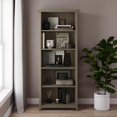 thumbnail image 2 of Amherst 30 inch Wide Solid Wood Transitional 5 Shelf Bookcase in Distressed Gray, 2 of 9